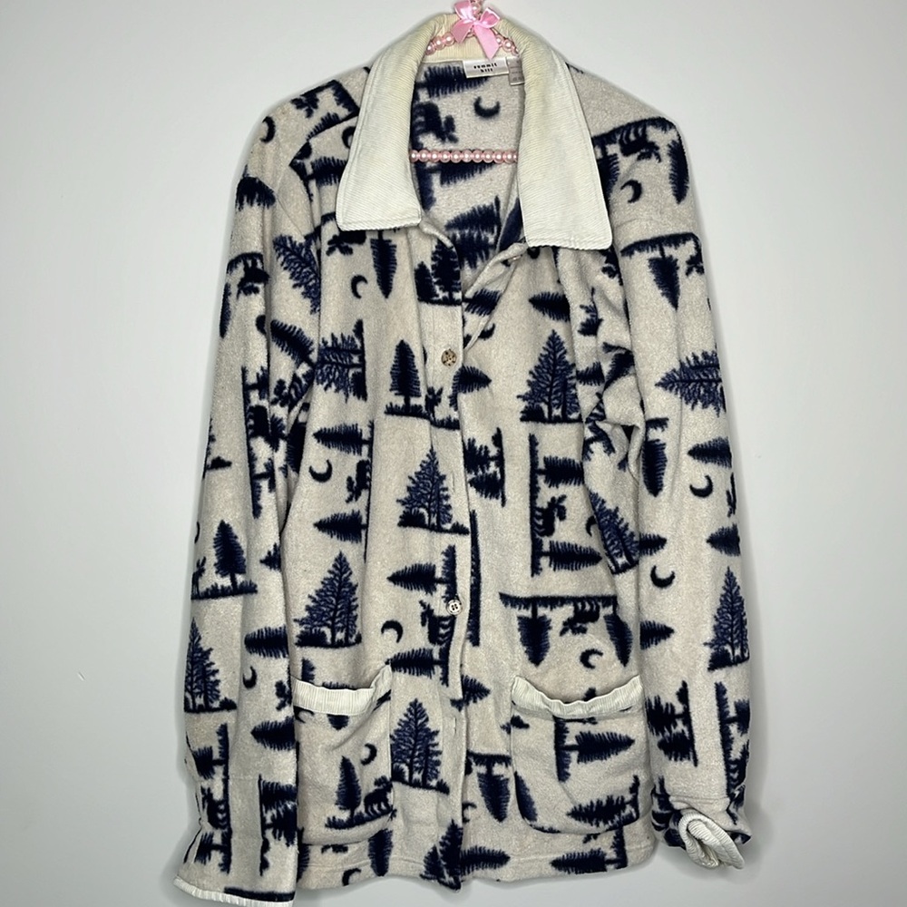 Summit hill cabin print fleece button up